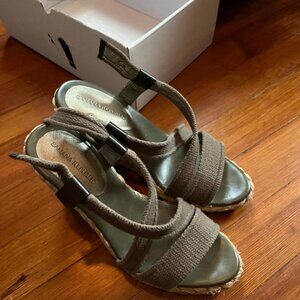 Banana Republic canvas strap wedge heel